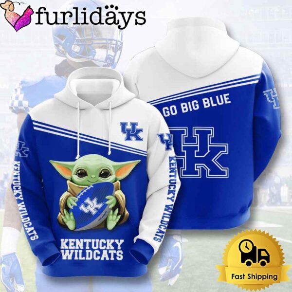 NCAA Kentucky Wildcats Baby Yoda Football 3D Hoodie