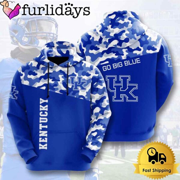 NCAA Kentucky Wildcats Camo 3D Hoodie