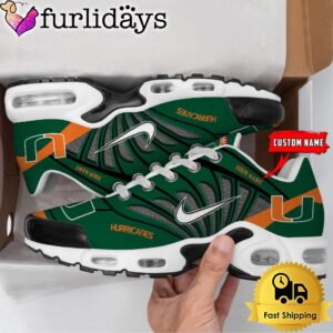 NCAA Miami Hurricanes Sport Football Logo Custom Air Max Plus Shoes