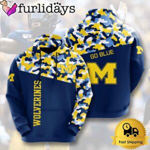 NCAA Michigan Wolverines Camo 3D Hoodie