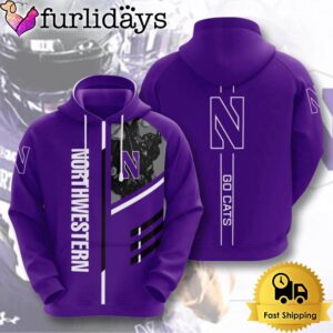 NCAA Northwestern Wildcats Usa Go Cats All Over Print Hoodie