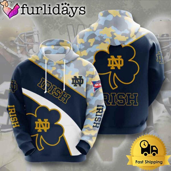 NCAA Notre Dame Fighting Irish Football Camo 3D Hoodie