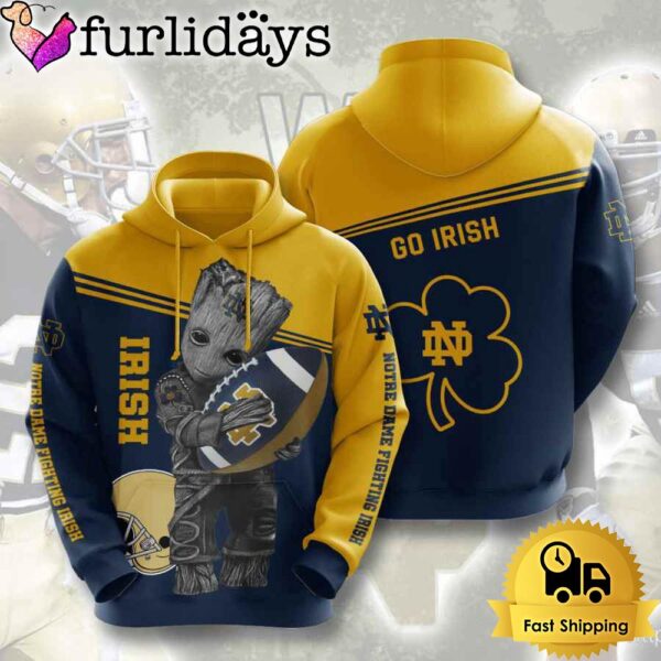 NCAA Notre Dame Fighting Irish Groot Football 3D Hoodie