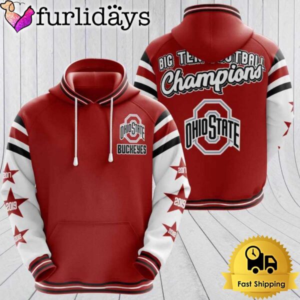 NCAA Ohio State Buckeyes Big Ten Football Chamions 3D Hoodie