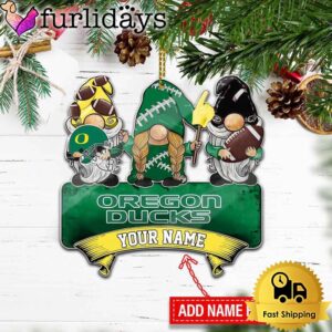 NCAA Oregon Ducks Custom Gnome Christmas Ornament