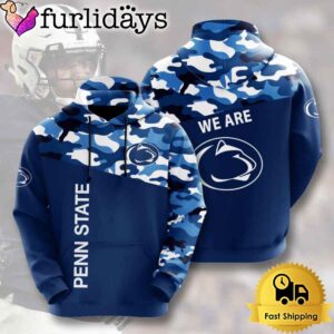 NCAA Penn State Nittany Lions Football Camo 3D Hoodie