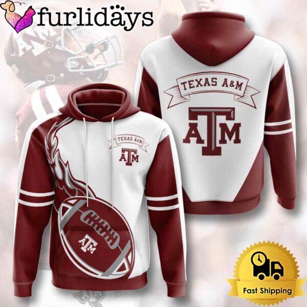 NCAA Texas A&ampm Aggies Football Logo Team 3D Hoodie