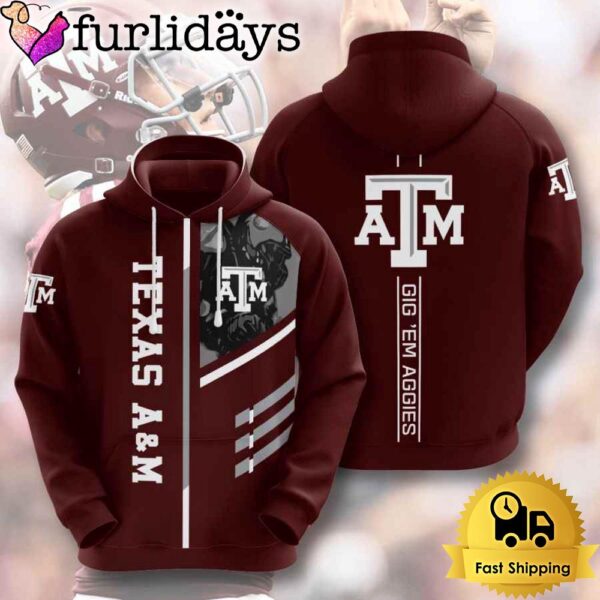 NCAA Texas A&M Aggies Usa Gig ‘Em Aggies All Over Print Hoodie