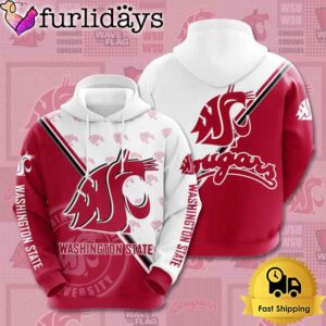 NCAA Washington State Cougars Football Go Cougars 3D Hoodie