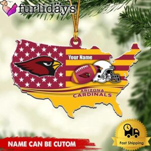 NFL Arizona Cardinals American Flag Logo Team Custom Christmas Ornament