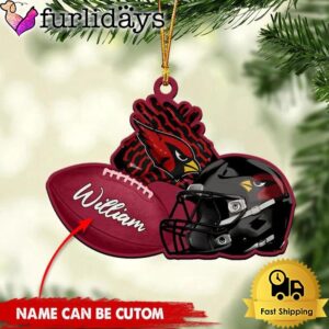 NFL Arizona Cardinals Rugby And Helmet Custom Christmas Ornament