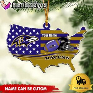 NFL Baltimore Ravens American Flag Logo…