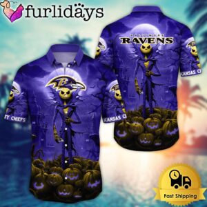 NFL Baltimore Ravens Halloween Jack Hawaiian…