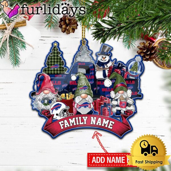 NFL Buffalo Bills Personalized Name Gnome Christmas Ornament