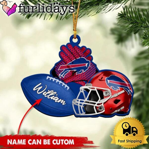 NFL Buffalo Bills Rugby And Helmet Custom Christmas Ornament