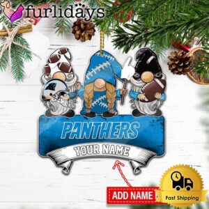 NFL Carolina Panthers Custom Gnome Christmas Ornament