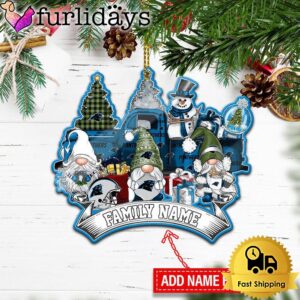 NFL Carolina Panthers Personalized Name Gnome Christmas Ornament