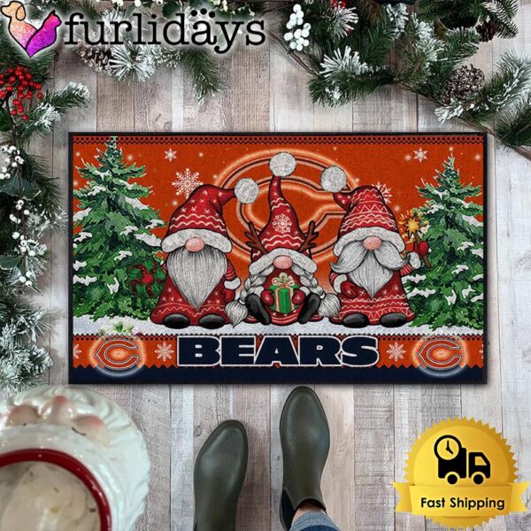 NFL Chicago Bears Christmas Gnomes Doormat