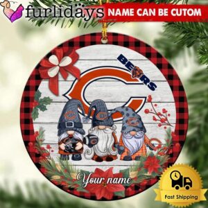 NFL Chicago Bears Football 3 Gnome Custom Christmas Ornament