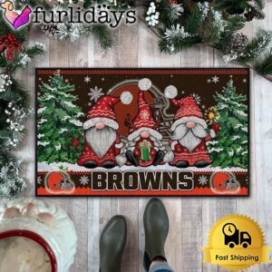 NFL Cleveland Browns Christmas Gnomes Doormat