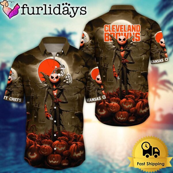 NFL Cleveland Browns Halloween Jack Hawaiian Shirt