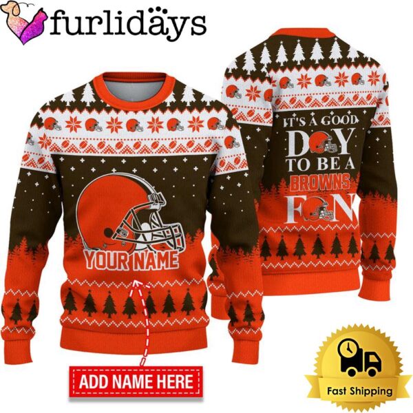 NFL Cleveland Browns It’s A Good Day To Be A Fan Ugly Christmas Sweater