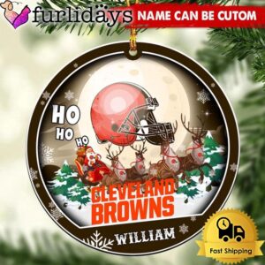 NFL Cleveland Browns Santa And Reindeers…