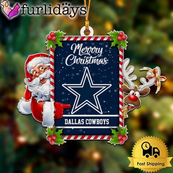 NFL Dallas Cowboys Santa Claus Merry Christmas Ornament