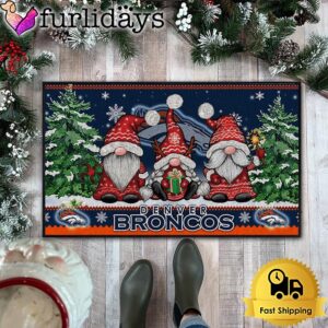 NFL Denver Broncos Christmas Gnomes Doormat