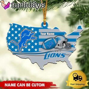 NFL Detroit Lions American Flag Logo…