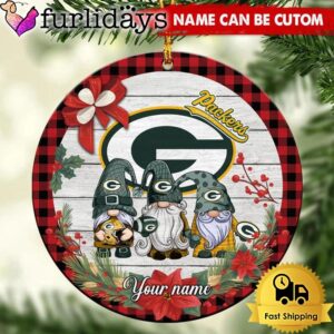 NFL Green Bay Packers Football 3 Gnome Custom Christmas Ornament