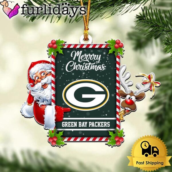 NFL Green Bay Packers Santa Claus Merry Christmas Ornament