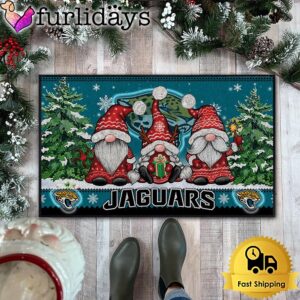 NFL Jacksonville Jaguars Christmas Gnomes Doormat