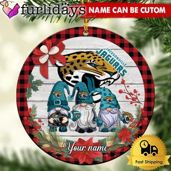 NFL Jacksonville Jaguars Football 3 Gnome Custom Christmas Ornament