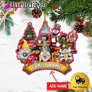 NFL Kansas City Chiefs Personalized Name Gnome Christmas Ornament