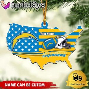 NFL Los Angeles Chargers American Flag Logo Team Custom Christmas Ornament