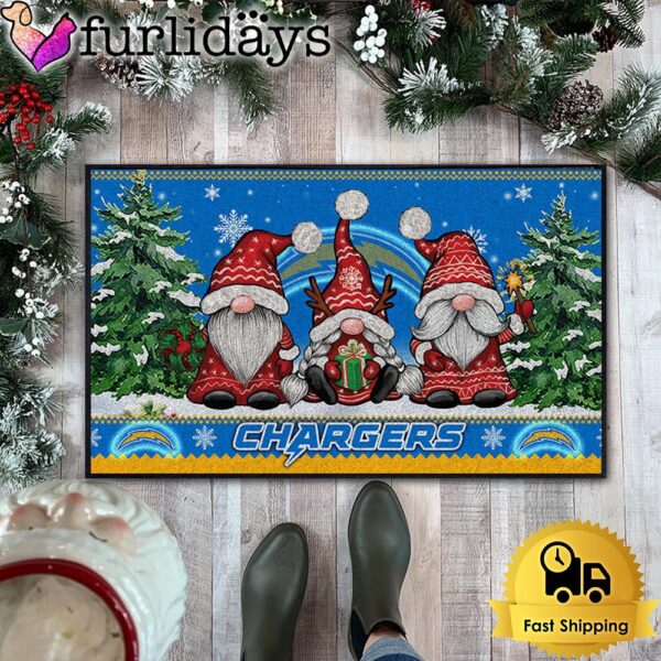 NFL Los Angeles Chargers Christmas Gnomes Doormat