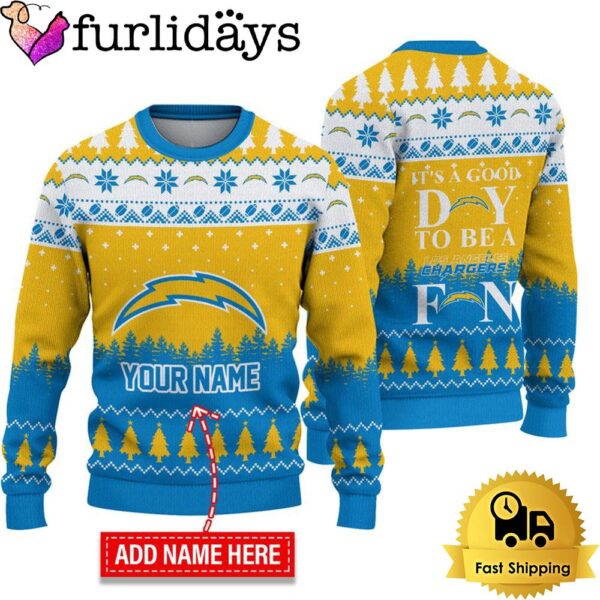 NFL Los Angeles Chargers It’s A Good Day To Be A Fan Ugly Christmas Sweater