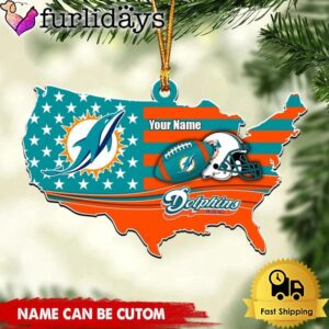 NFL Miami Dolphins American Flag Logo…