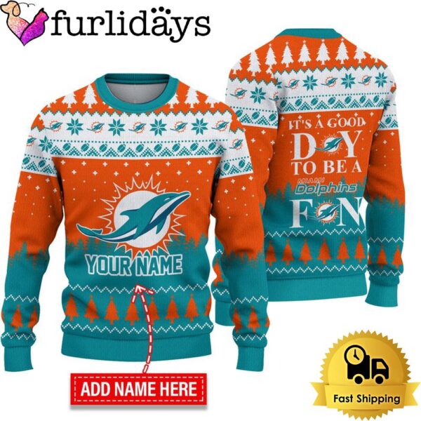 NFL Miami Dolphins It’s A Good Day To Be A Fan Ugly Christmas Sweater