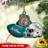 NFL Miami Dolphins Rugby And Helmet Custom Christmas Ornament