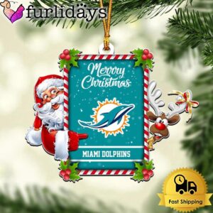 NFL Miami Dolphins Santa Claus Merry Christmas Ornament