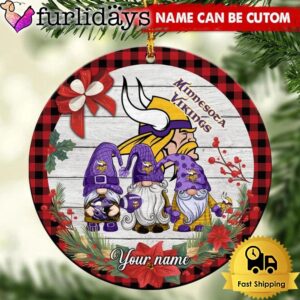 NFL Minnesota Vikings Football 3 Gnome Custom Christmas Ornament