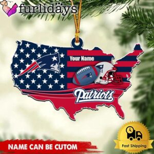 NFL New England Patriots American Flag Logo Team Custom Christmas Ornament