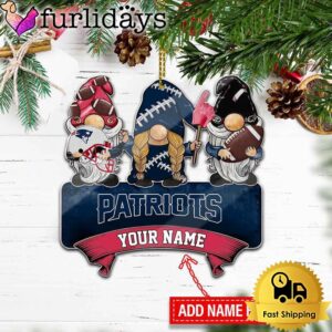 NFL New England Patriots Custom Gnome Christmas Ornament