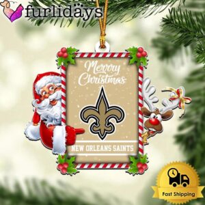 NFL New Orleans Saints Santa Claus Merry Christmas Ornament