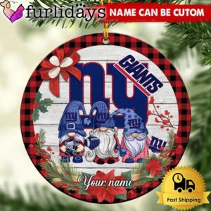 NFL New York Giants Football 3 Gnome Custom Christmas Ornament