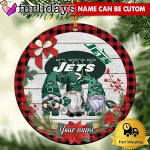 NFL New York Jets Football 3 Gnome Custom Christmas Ornament