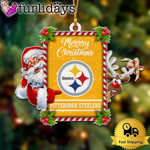 NFL Pittsburgh Steelers Santa Claus Merry Christmas Ornament