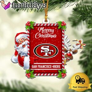 NFL San Francisco 49ers Santa Claus Merry Christmas Ornament